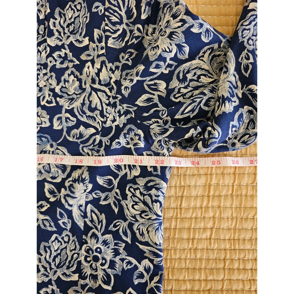 Pendleton Vintage 90s Blue Floral Cropped Blazer Jacket Shacket Lightweight - Picture 6 of 8